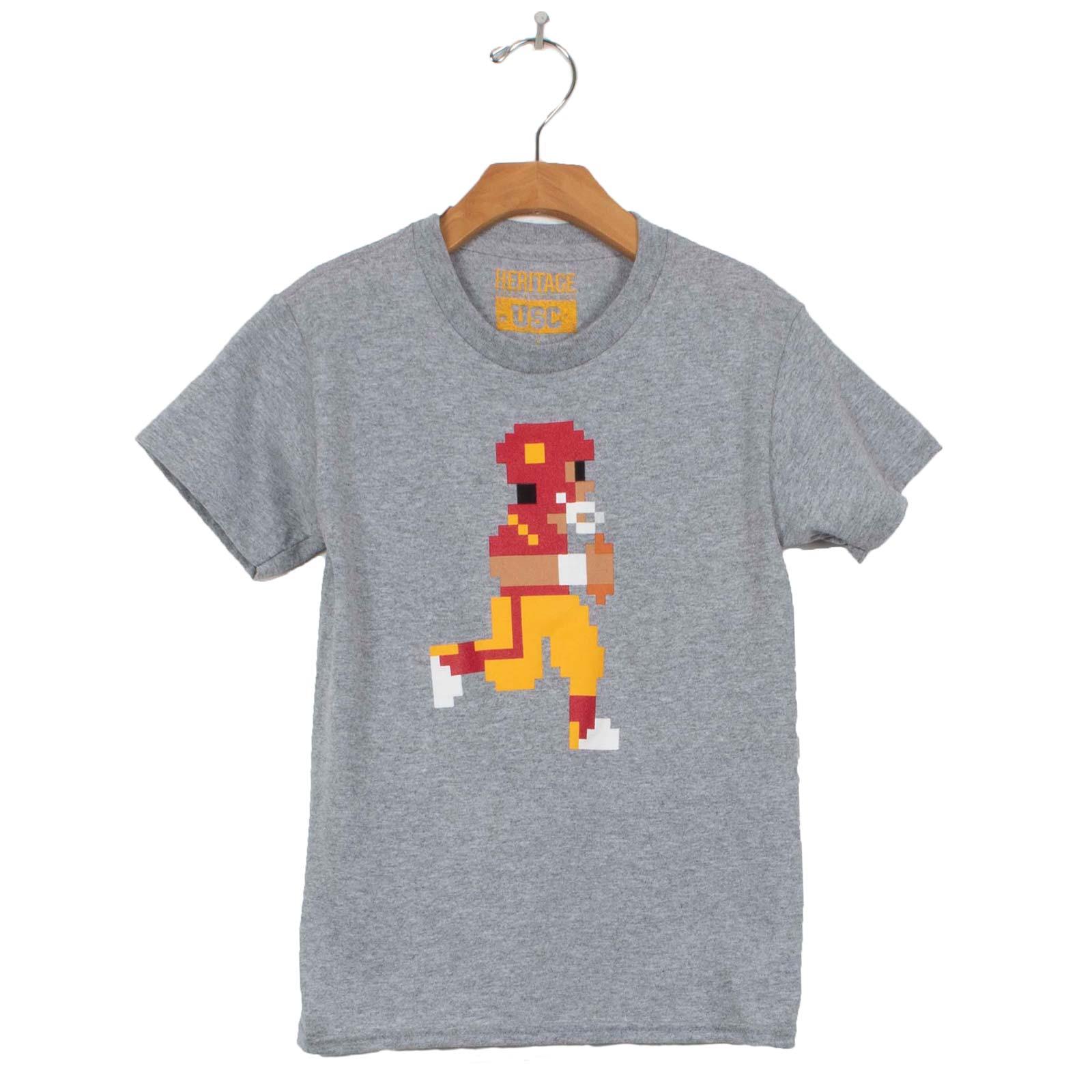 USC 8Bit Football Player Youth SS Tee image01